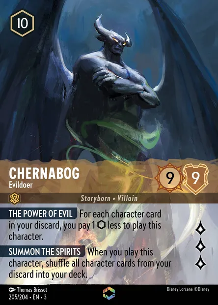 Chernabog - Evildoer, Disney Lorcana card CH3-205 — Into the Inklands set