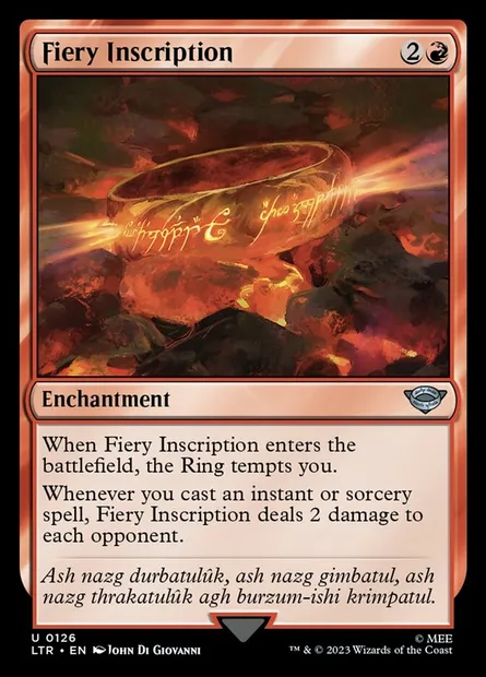 Fiery Inscription, Magic card LTR 126 — The Lord of the Rings: Tales of Middle-earth set