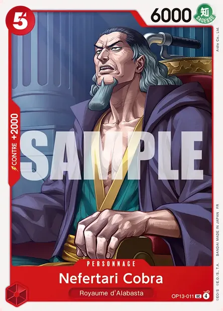 Nefertari Cobra, carte One Piece OP13-011 — extension SUCCESSEURS