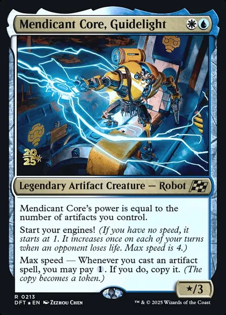 Mendicant Core, Guidelight, Magic card PDFT 213s — Aetherdrift Promos set