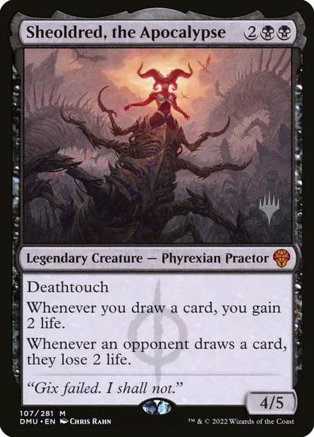 Sheoldred, l'Apocalypse, carte Magic PDMU 107p — extension Dominaria United Promos