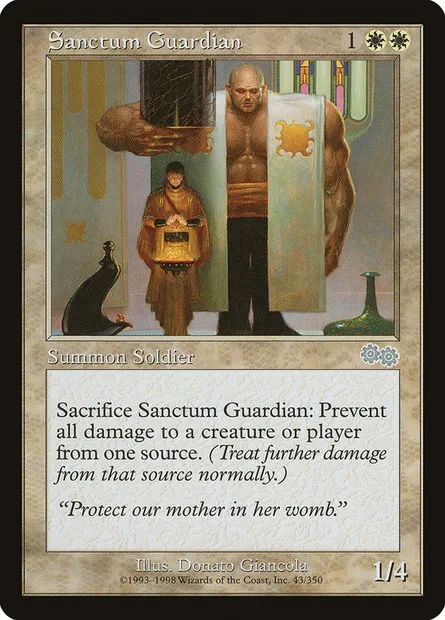 Sanctum Guardian, Magic card USG 43 — Urza's Saga set