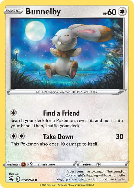 Bunnelby, Pokémon card FST 214 — Fusion Strike set