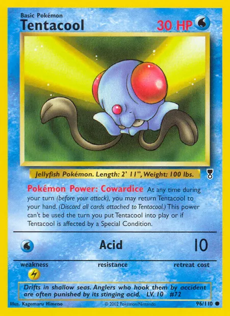 Tentacool, Pokémon card LC 96 — Legendary Collection set