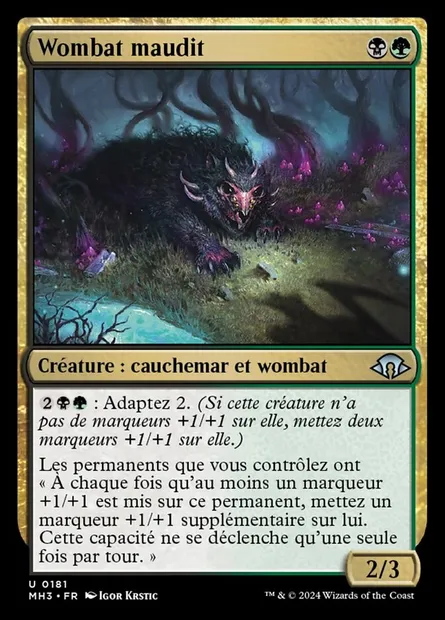 Wombat maudit, carte Magic MH3 181 — extension Modern Horizons 3
