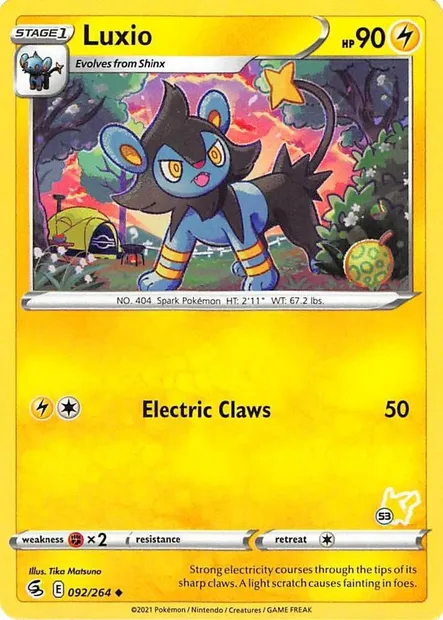Luxio, Pokémon card BA22 092-53 — Battle Academy 2022 set