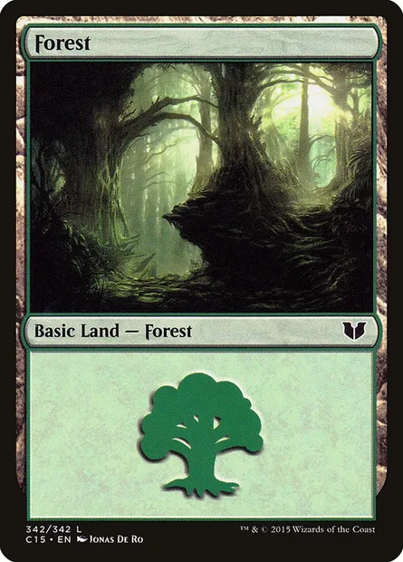 Forest, Magic card C15 342 — Commander 2015 set