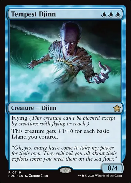 Tempest Djinn, Magic card FDN 749 — Foundations set