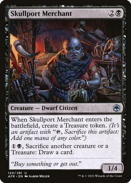 Skullport Merchant, Magic card AFR 120 — Adventures in the Forgotten Realms set