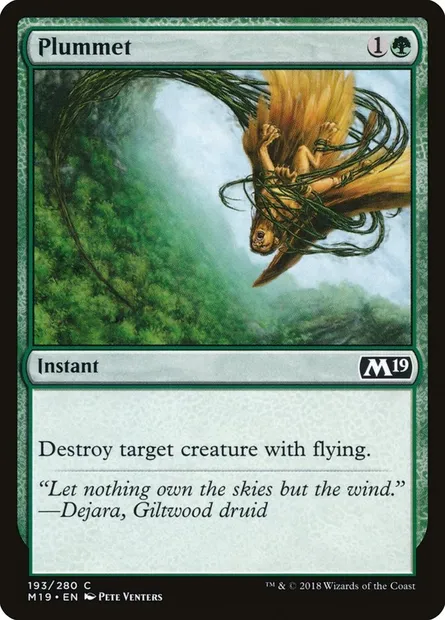 Plummet, Magic card M19 193 — Core Set 2019 set