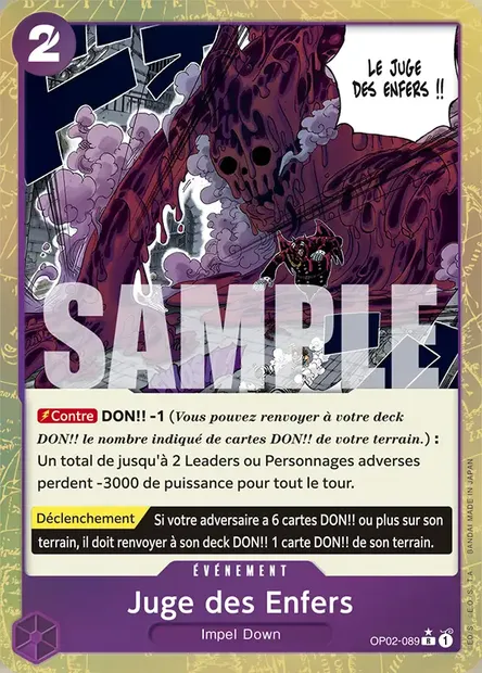 Juge des Enfers, carte One Piece OP02-089 — extension PARAMOUNT WAR