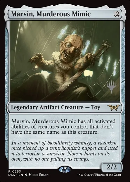 Marvin, Murderous Mimic, Magic card PDSK 253p — Duskmourn: House of Horror Promos set