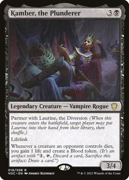 Kamber, the Plunderer, Magic card VOC 19 — Crimson Vow Commander set