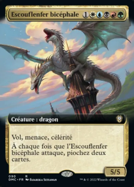 Escouflenfer bicéphale, carte Magic DMC 90 — extension Dominaria United Commander