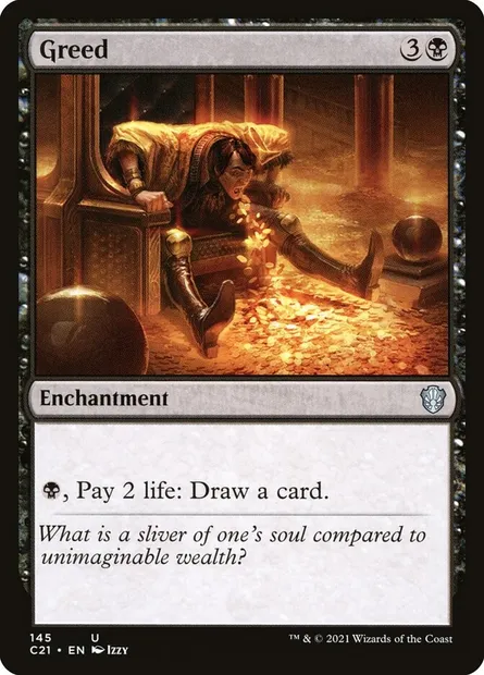 Greed, Magic card C21 145 — Commander 2021 set