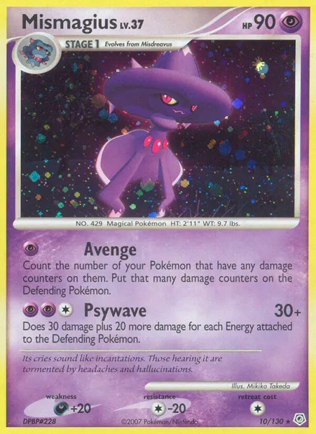 Mismagius, Pokémon card DP 10 — Diamond & Pearl set