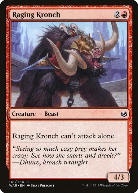 Raging Kronch, Magic card WAR 141 — War of the Spark set