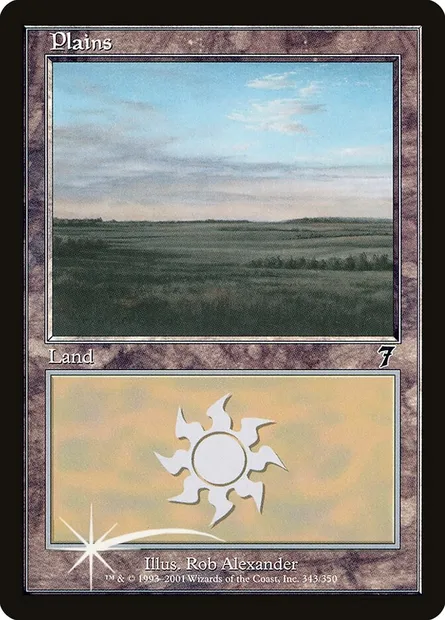 Plains, Magic card 7ED 343★ — Seventh Edition set