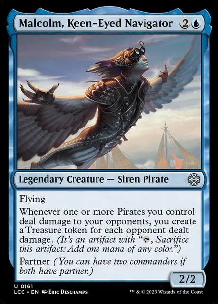 Malcolm, Keen-Eyed Navigator, Magic card LCC 161 — The Lost Caverns of Ixalan Commander set