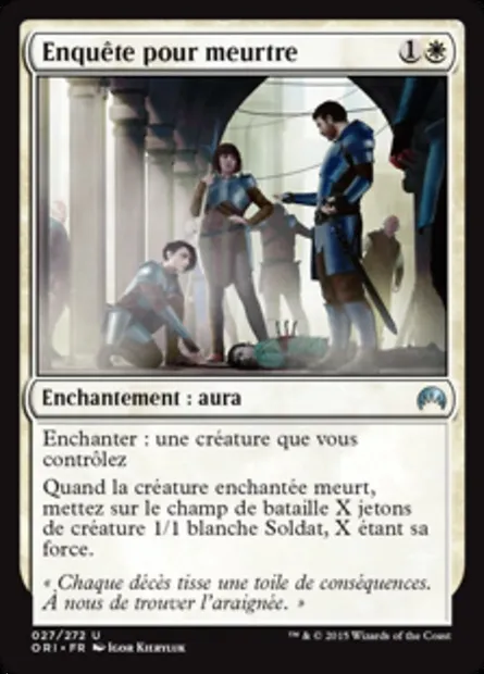 Enquête pour meurtre, carte Magic ORI 27 — extension Magic Origines