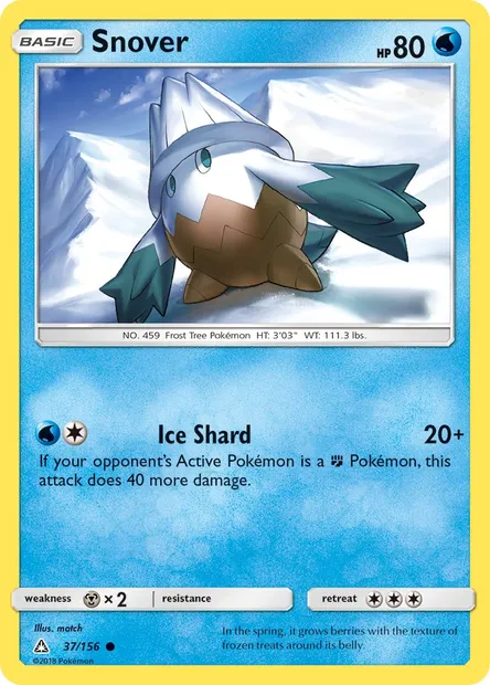Snover, Pokémon card UPR 37 — Ultra Prism set