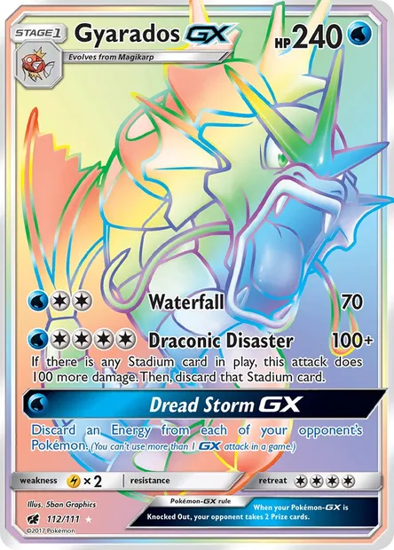Gyarados GX, Pokémon card CIN 112 — Crimson Invasion set