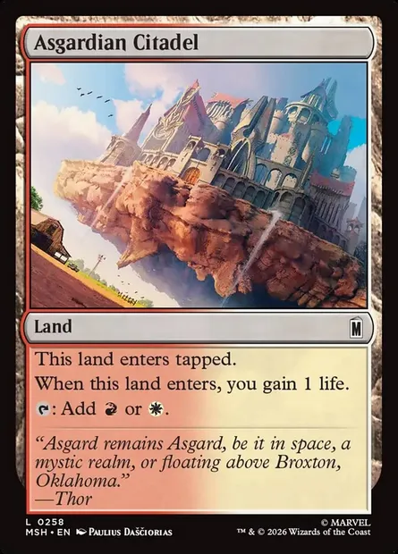 Asgardian Citadel, Magic card MSH 258 — Marvel Super Heroes set