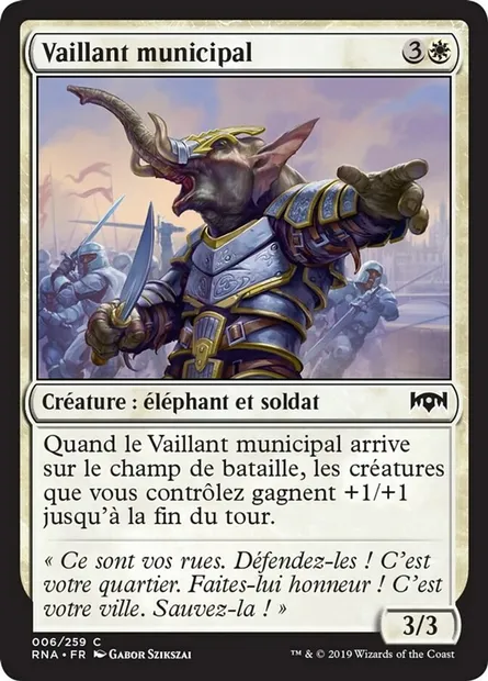 Vaillant municipal, carte Magic RNA 6 — extension L'allégeance de Ravnica
