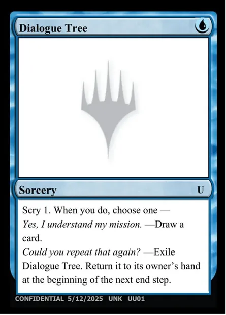 Dialogue Tree, carte Magic UNK UU01 — extension Unknown Event