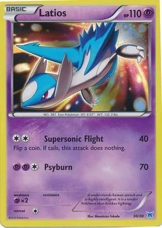 Latios, carte Pokémon TK8O 030 — extension XY Trainer Kit: Latios