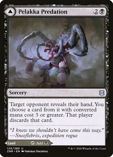 Pelakka Predation // Pelakka Caverns, Magic card ZNR 120 — Zendikar Rising set