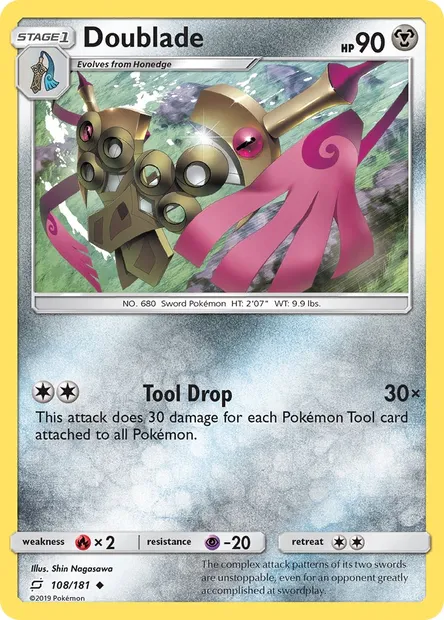 Doublade, Pokémon card TEU 108 — Team Up set