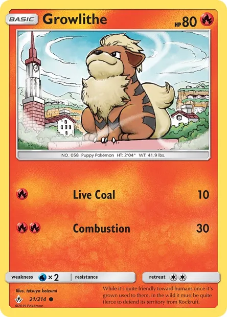 Growlithe, Pokémon card UNB 21 — Unbroken Bonds set