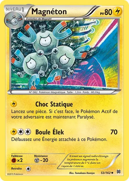 Magnéton, carte Pokémon BKT 53 — extension Impulsion Turbo