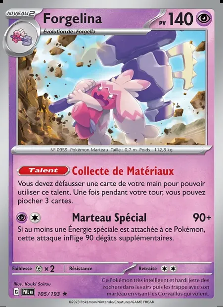 Forgelina, carte Pokémon PAL 105 — extension Évolutions à Paldea