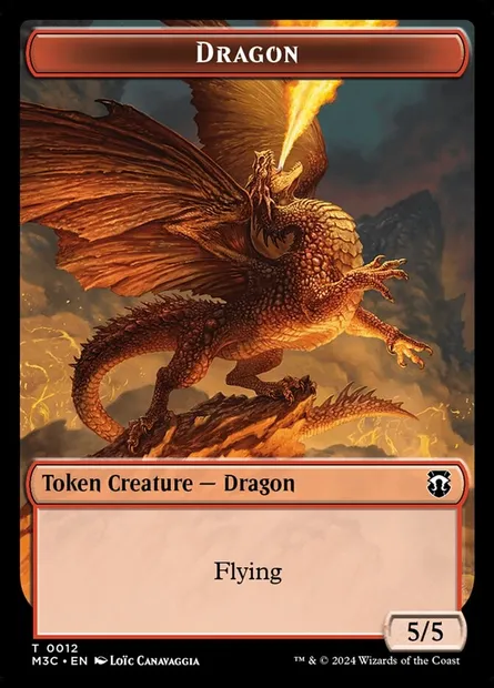 Dragon, carte Magic TM3C 12 — extension Modern Horizons 3 Commander Tokens