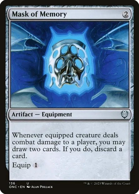 Mask of Memory, Magic card ONC 136 — Phyrexia: All Will Be One Commander set