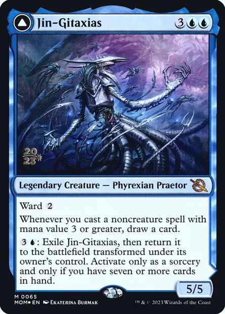 Jin-Gitaxias // The Great Synthesis, Magic card PMOM 65s — March of the Machine Promos set