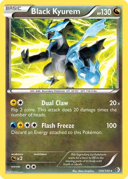 Black Kyurem, Pokémon card BCR 100 — Boundaries Crossed set