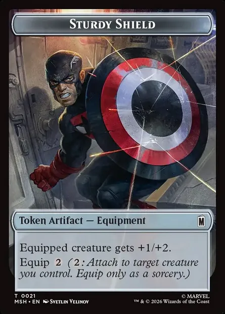 Sturdy Shield, carte Magic TMSH 21 — extension Marvel Super Heroes Tokens