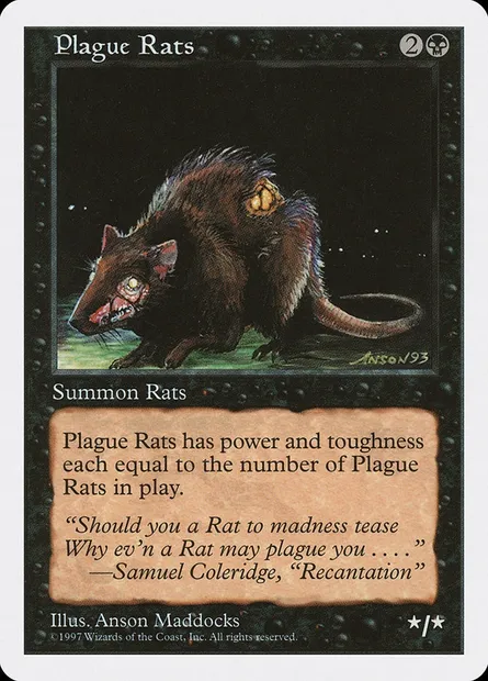 Plague Rats, Magic card 5ED 188 — Fifth Edition set