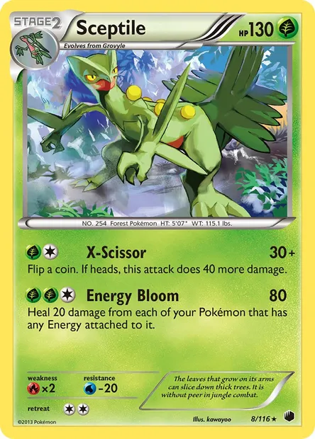Sceptile, Pokémon card PLF 8 — Plasma Freeze set