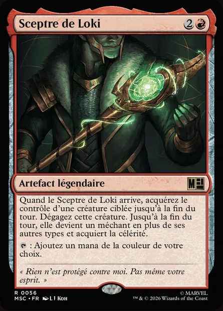 Sceptre de Loki, carte Magic MSC 56 — extension Marvel Super Heroes Commander