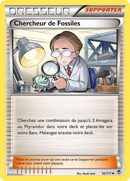 Chercheur de Fossiles, carte Pokémon FFI 92 — extension Poings Furieux