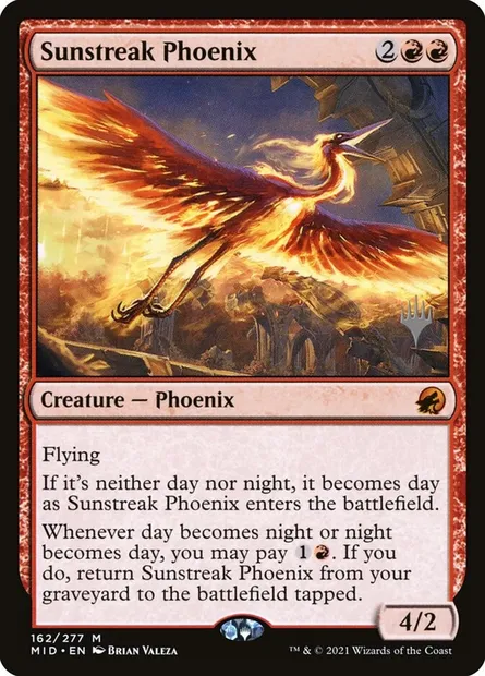 Sunstreak Phoenix, Magic card PMID 162p — Innistrad: Midnight Hunt Promos set