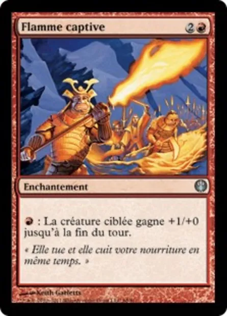 Flamme captive, carte Magic DDG 68 — extension Duel Decks: Knights vs. Dragons