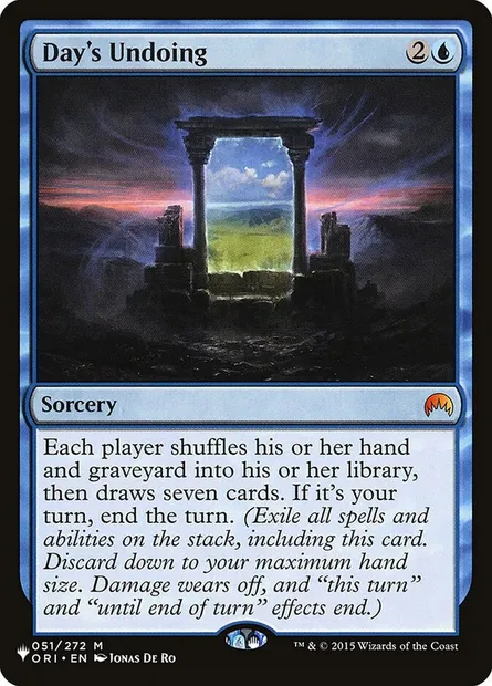 Day's Undoing, Magic card PLST ORI-51 — The List set