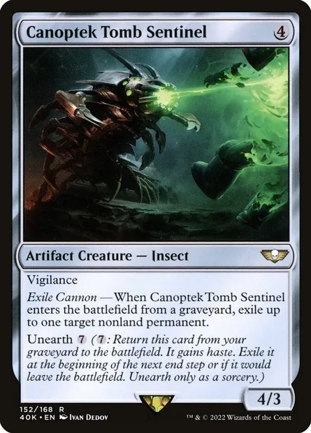 Canoptek Tomb Sentinel, Magic card 40K 152 — Warhammer 40,000 Commander set
