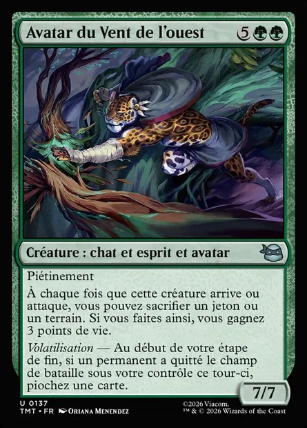 Avatar du Vent de l'ouest, carte Magic TMT 137 — extension Teenage Mutant Ninja Turtles