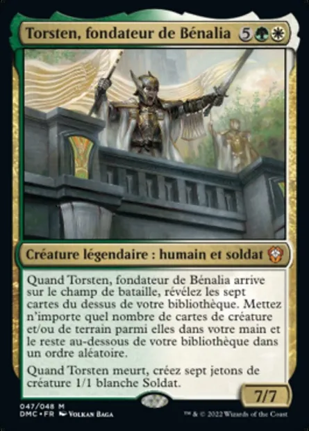 Torsten, fondateur de Bénalia, carte Magic DMC 47 — extension Dominaria United Commander